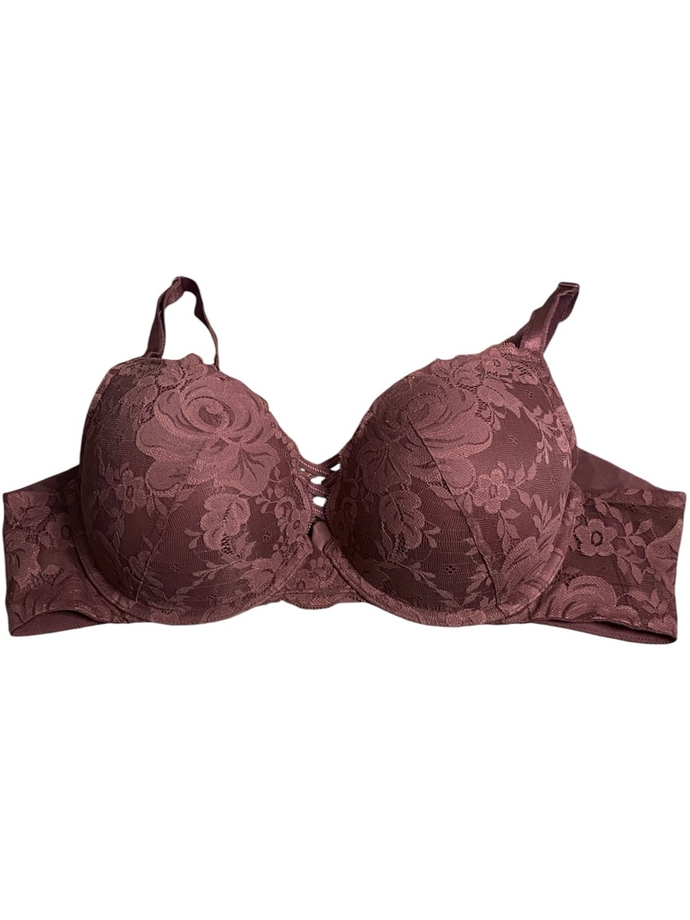 Torrid Curve Women's Mauve Floral Lace Push-Up Bra